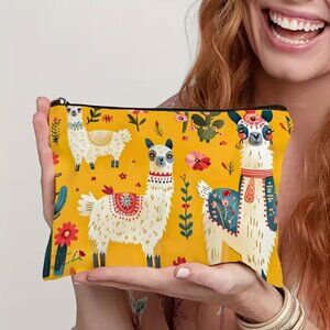 Llama Friends Canvas Cosmetic Makeup Bag (BRAND-NEW & SO CUTE!)
